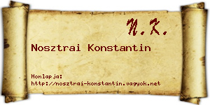 Nosztrai Konstantin névjegykártya